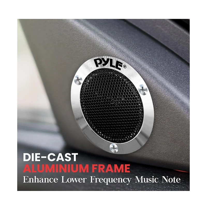 Pyle Titanium Dome Tweeter, 1.0'' Voice Coil, 80W Max, 4-Ohm, Aluminum Housing