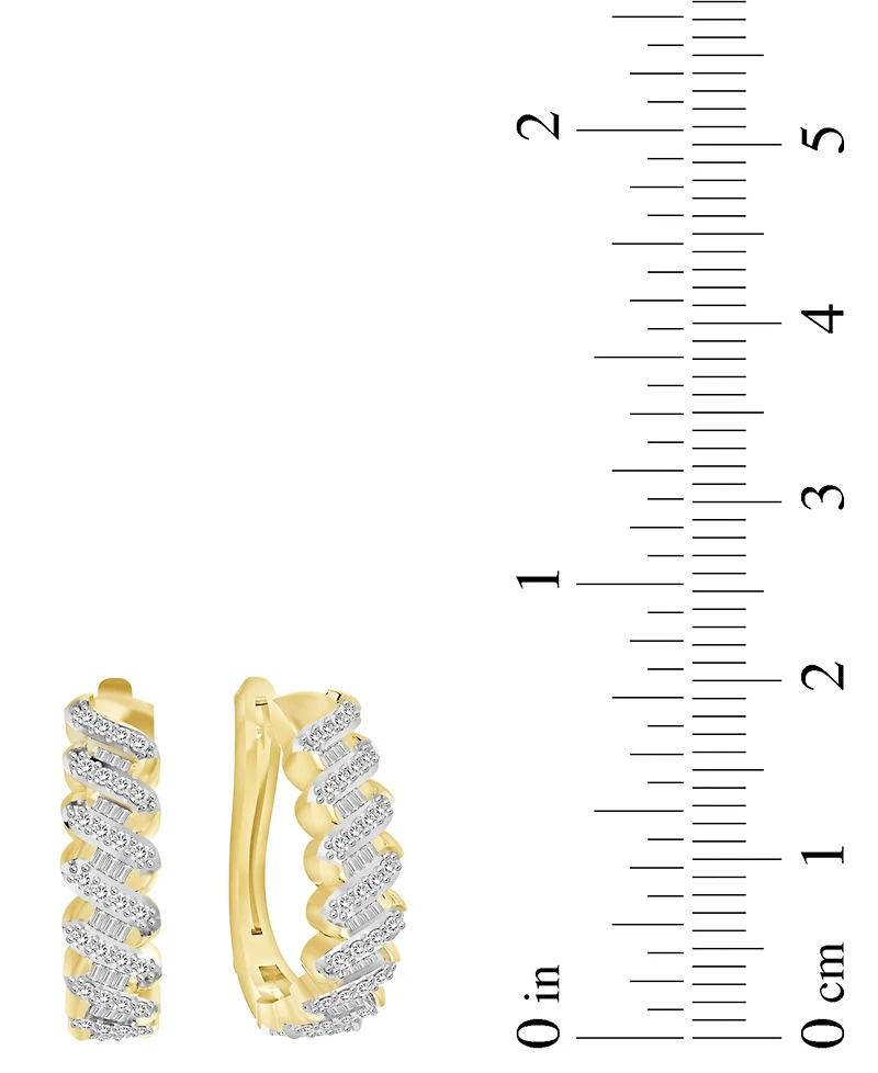 Diamond Oval Hoop Earrings (1/2 ct. t.w.) in 14k Yellow Gold