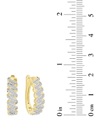 Diamond Oval Hoop Earrings (1/2 ct. t.w.) in 14k Yellow Gold
