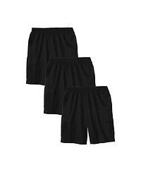 KingSize Men's Lightweight Jersey Cargo Shorts, 3-Pack