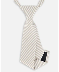 Deux par Deux Boy Neck Tie Light Taupe Striped - Toddler|Child