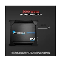 Pyle Mono-Block Mosfet Amplifier, 2000W Max, Invincible Series