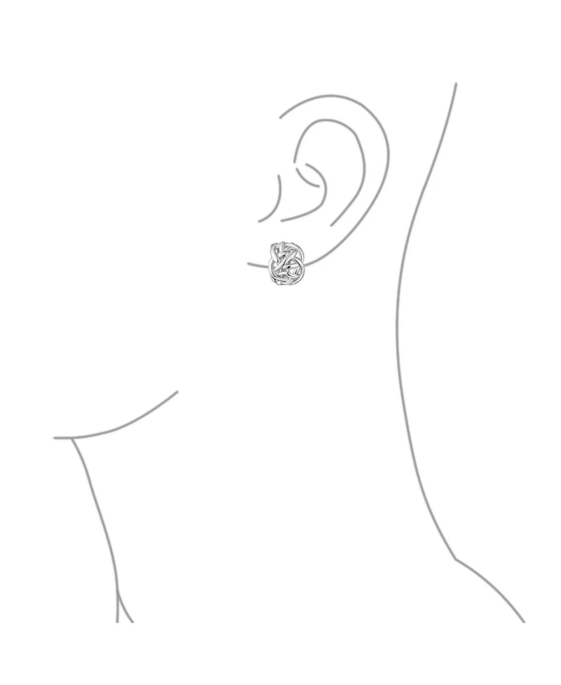 Bling Jewelry Fashion Open Criss Cross Celtic Love Knot Weave Half Hoop Clip On Earrings Non Pierced Ears Silver Plated