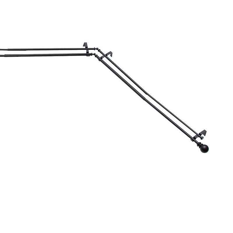 Kenney Bryce 3/4 Inch Decorative Bay Window Double Curtain Rod for Elegant Treatment