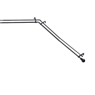 Kenney Bryce 3/4 Inch Decorative Bay Window Double Curtain Rod for Elegant Treatment