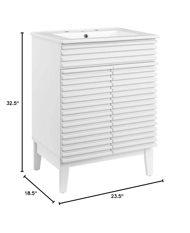 Freestanding Bath Vanity with White Ceramic Top Unassembled for bathroom