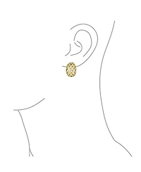 Bling Jewelry Half Hoop Shrimp Style Woven Braided Dome Two Tone Open Basket Weave Clip On Earrings Button Style Non Pierced Ears Silver Gold Plated B