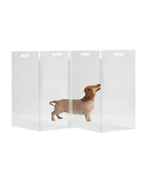 Hiddin Clear Freestanding Pet Gate Zig Zag
