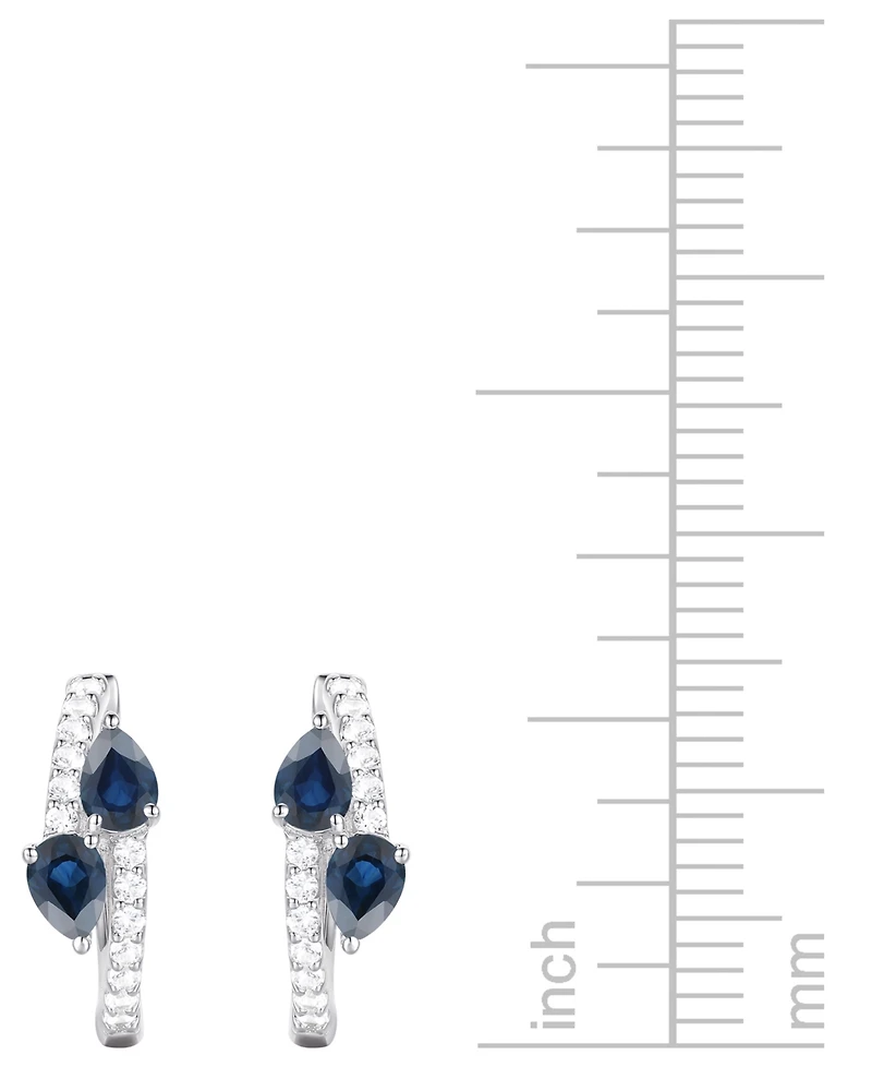 Macy's Sapphire, Ruby or Emerald (3/4 ct. t.w.) & Diamond (1/5 Bypass Hoop Earrings 14k Gold White