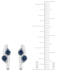 Macy's Sapphire, Ruby or Emerald (3/4 ct. t.w.) & Diamond (1/5 Bypass Hoop Earrings 14k Gold White