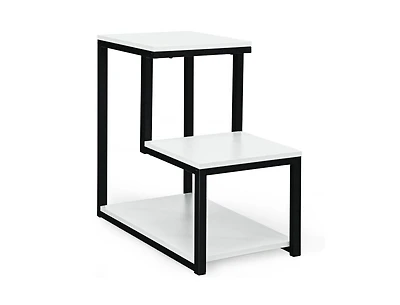 Gouun 3-Tier Ladder-Shaped Chair Side Table with Storage Shelf