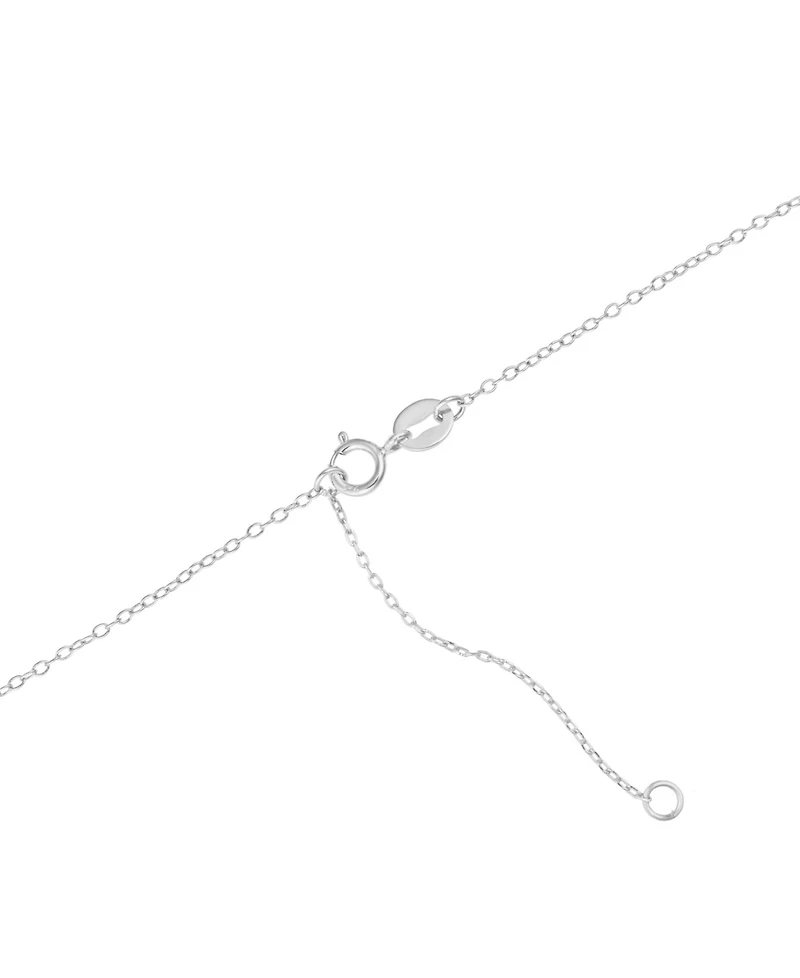 Cubic Zirconia Pave Bow Pendant Necklace in Sterling Silver, 16" + 3" extender (Also Available in 14k Gold over Sterling Silver)