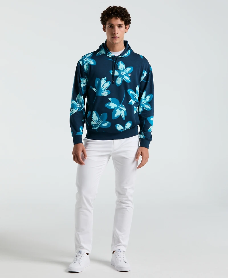 Original Penguin Men's Slim Fit French Terry Floral Print Hoodie