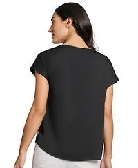 Jones New York Women's Side-Button Short-Sleeve Top