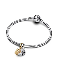 Pandora Two-Tone Sterling Splitable Sun Moon Dangle Charm