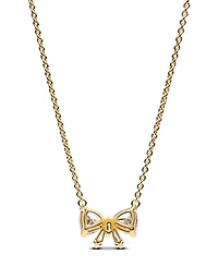 Pandora Gold-Plated Sparkling Bow Necklace