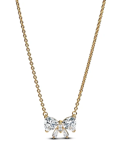Pandora Gold-Plated Sparkling Bow Necklace