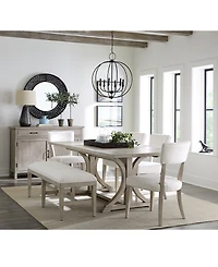 Sadie 6-Pc. Rectangular Dining Set (Table, 4 Upholstered Side Chairs & Bench), Created for Macy's