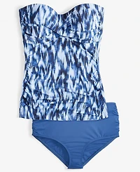 Anne Cole Women's Twist-Front Shirred Bandeau Tankini Top