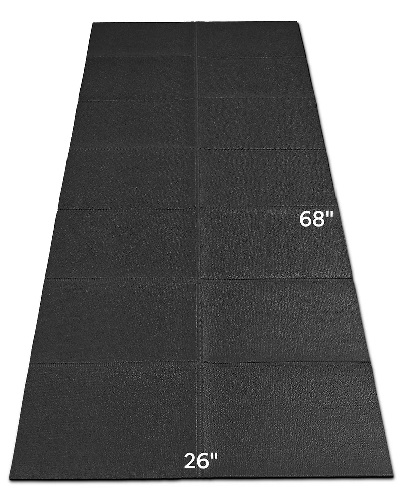 Redliro Foldable Rubber Treadmill Mat, Non-Slip Walking Pad Mats, High Resilience Floor Protector for Home Fitness, Bike Gym Mat, 68" * 25.6"