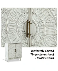 Eusebio Traditional Accent Cabinet with Hidden Drawer and Tapered Legs