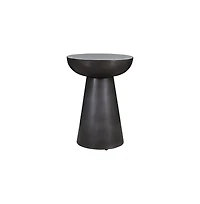 Jofran Circularity Modern Luxury Marble and Iron 15" Round Pedestal Chairside End Table