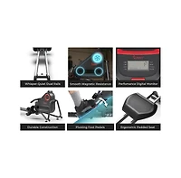Sunny Health & Fitness Smart Silent Magnetic Rowing Machine with Dual Slide Rail