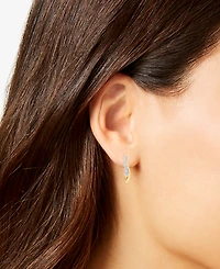Diamond Swirl Small Hoop Earrings (1/4 ct. t.w.) in 10k Gold, 0.7"