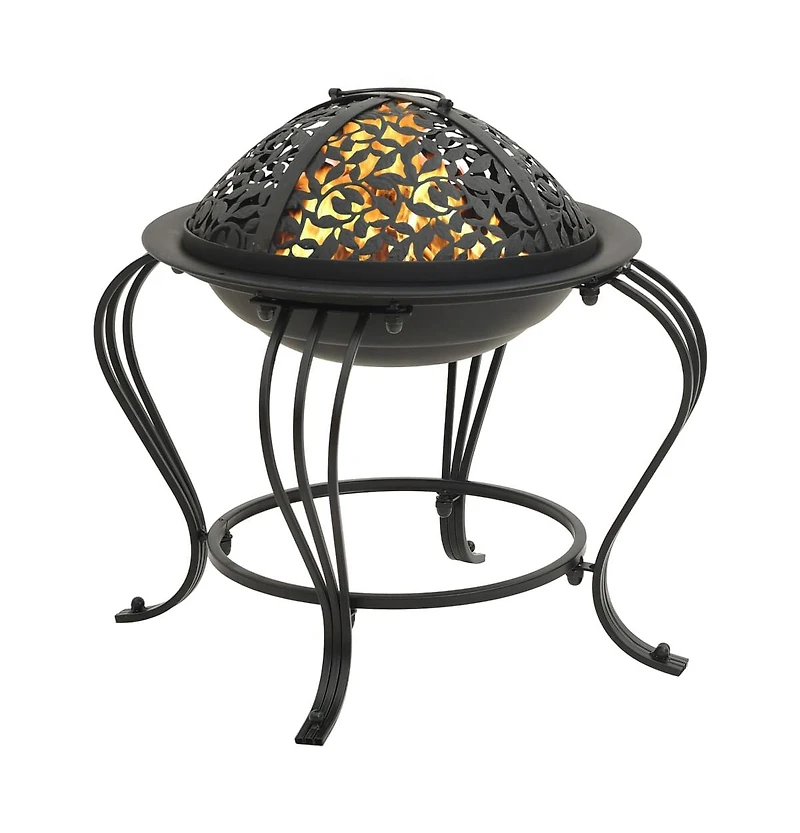 vidaXL Fire Pit with Poker 19.3" Steel