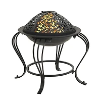 vidaXL Fire Pit with Poker 19.3" Steel
