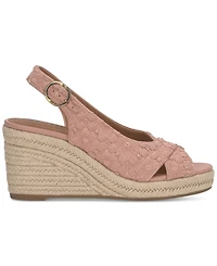 Lucky Brand Women's Cyrila Floral Slingback Peep-Toe Espadrille Wedge Sandals