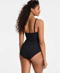 Dkny Women's Textured Shirred One-Piece Swimsuit