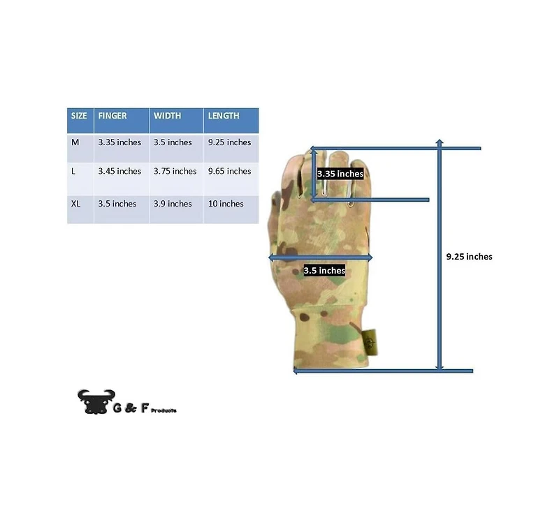 G & F Products G & F Lightweight Camo Hunting Gloves, Touchscreen, Anti-Slip Grip, All-Season, Flexible, Durable, L