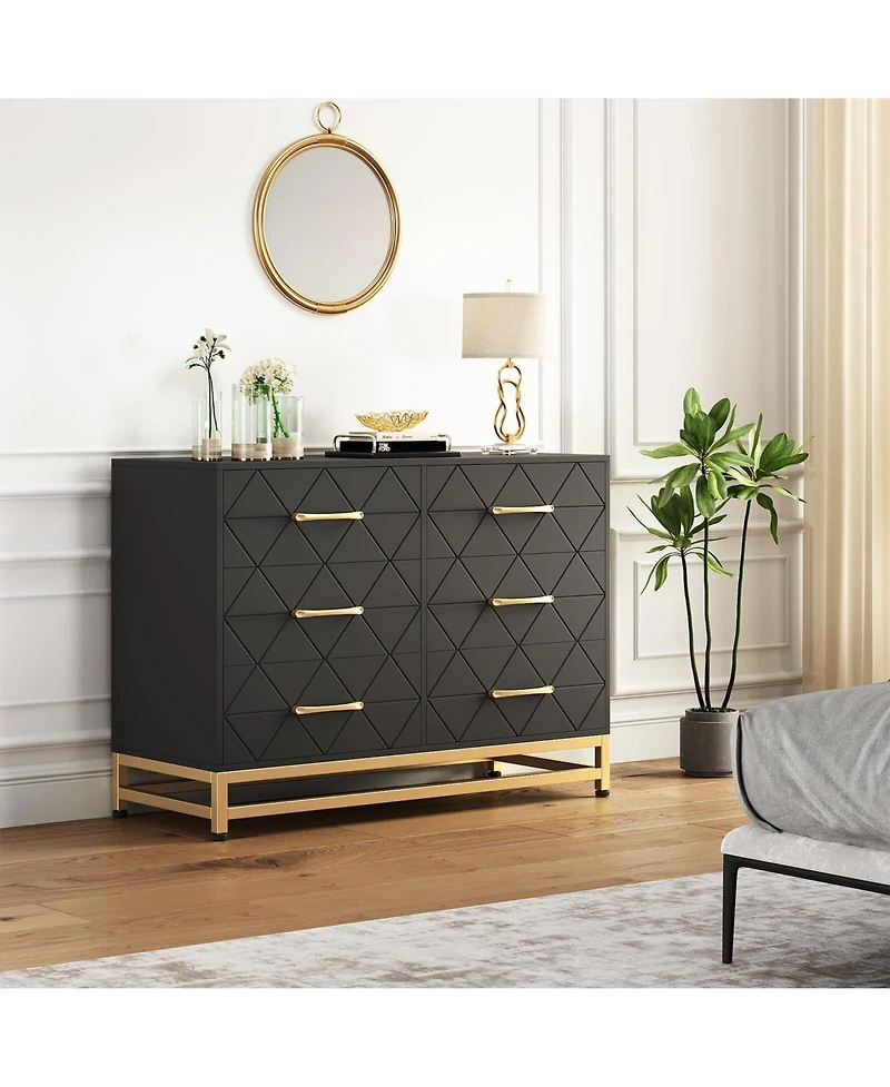 6 Drawers Dresser for Bedroom