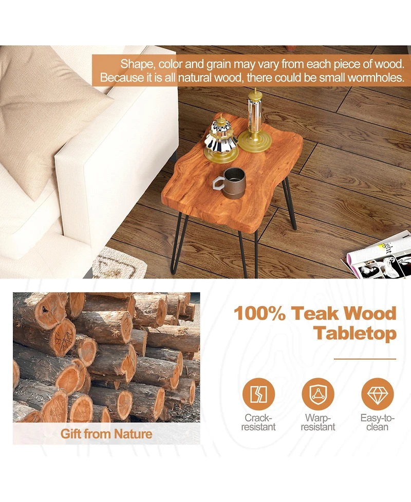 Gouun Rectangular Reclaimed Recycled Indonesia Teak Wood End Table
