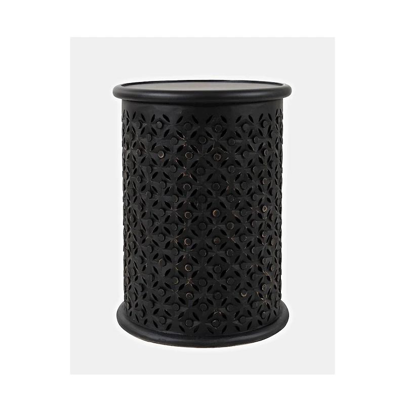 Jofran Decker Distressed Hardwood Global Drum End Table