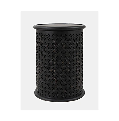 Jofran Decker Distressed Hardwood Global Drum End Table