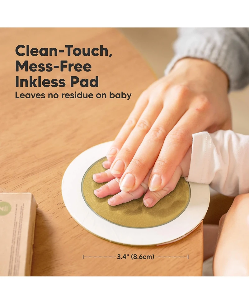 KeaBabies 2pk Round Inkless Ink Pad for Baby Hand and Footprint Kit, Clean Touch Dog Paw, Nose Print & Pet Safe