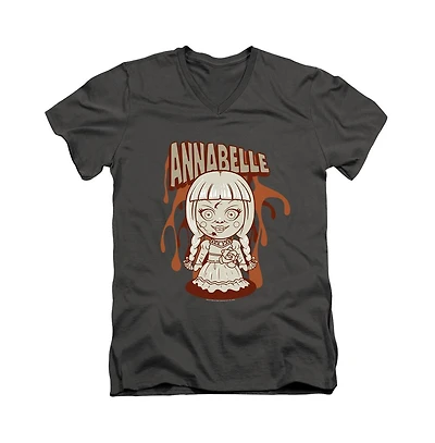 Annabelle Mens Illustration Short Sleeve Adult V Neck Premium Cotton Tee / T-Shirt