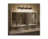 gaomon Modern Crystal Bathroom Vanity Lights Black Bathroom Light Fixtures Crystal Vanity Shower Lights Over Mirror, Mirror Glass Crystal Bathroom Van