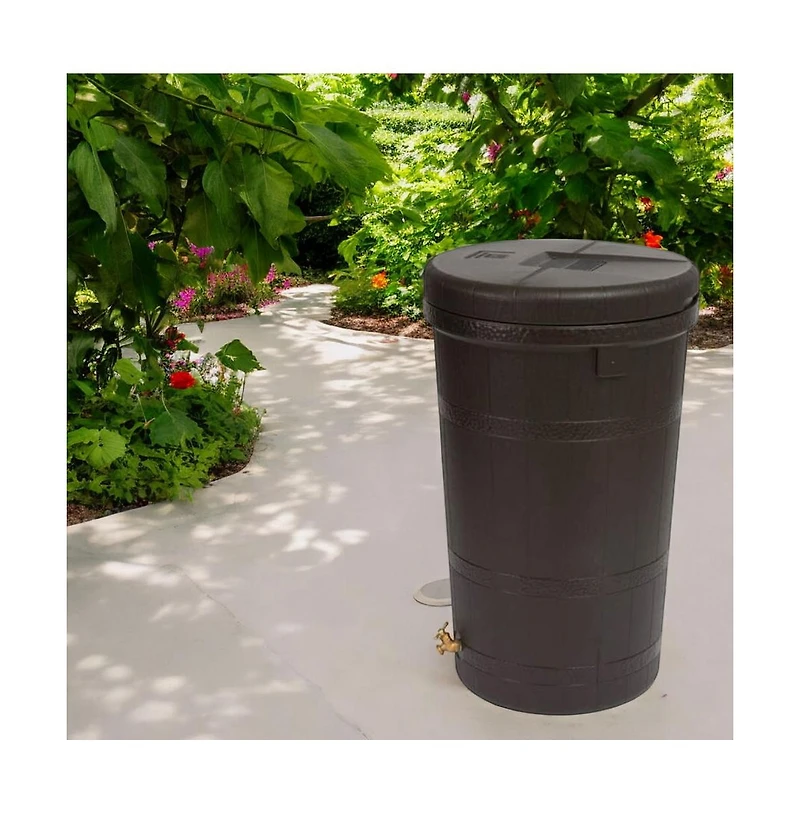 Slickblue Single Spigot Eco 50-Gallon Rain Barrel for Water Conservation and Garden Use