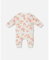 Deux par Baby Boys Printed Quilted Top And Pant Set White Pink Flowers