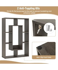 Gouun 7-Cube Geometric Bookshelf Modern Decorative Open Bookcase