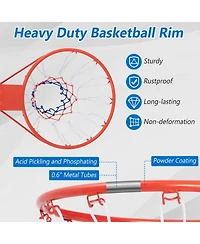 Kuyotq 18 Inch Basketball Rim Goal Replacement with All Weather Net and Mounting Hardware