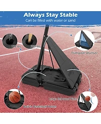 4.9-10 Ft Basketball Hoop System with 44 Inch Shatterproof Backboard with Wheels