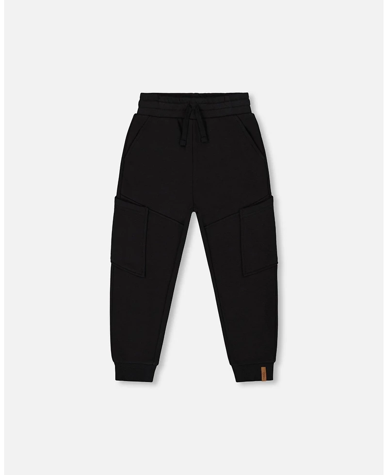 Deux par Toddler Boys French Terry Sweatpants With Side Pockets Black - Toddler|Child