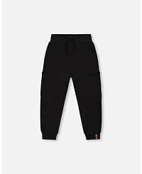 Deux par Toddler Boys French Terry Sweatpants With Side Pockets Black - Toddler|Child