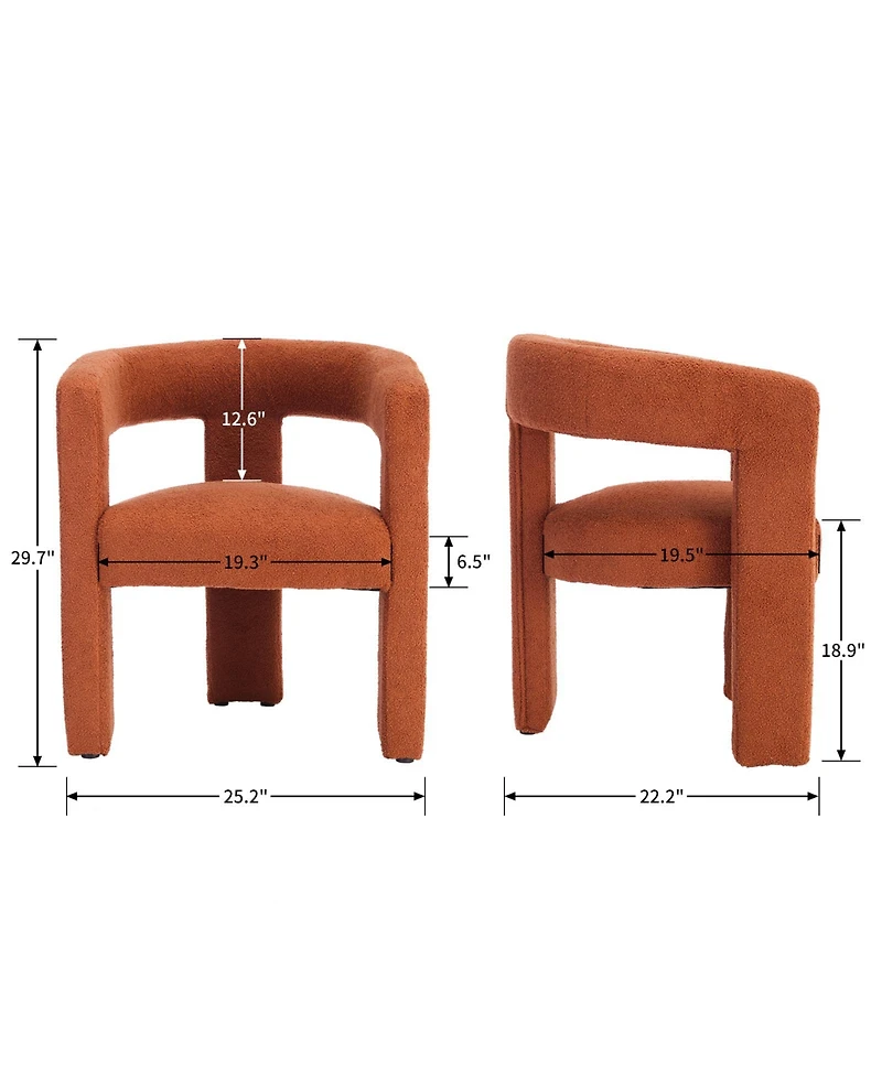 gaomon Modern Sherpa Barrel Dining Chair, Upholstered Faux Fur Dining Room Chair Comfy Side Chair for Kitchen/Living Room