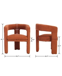 gaomon Modern Sherpa Barrel Dining Chair, Upholstered Faux Fur Dining Room Chair Comfy Side Chair for Kitchen/Living Room