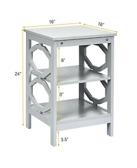 Gouun 2 Pieces 3-tier Nightstand Sofa Side End Accent Table Storage Display Shelf